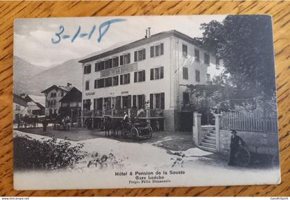 Valais Viege - Hotel & Pension de la Souste - Gare Loèche - Café - Attelages
