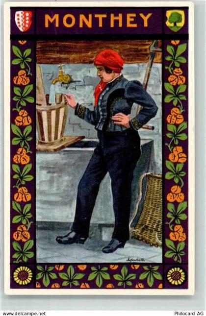 1870 Monthey - Bäuerin am Brunnen - 39376839