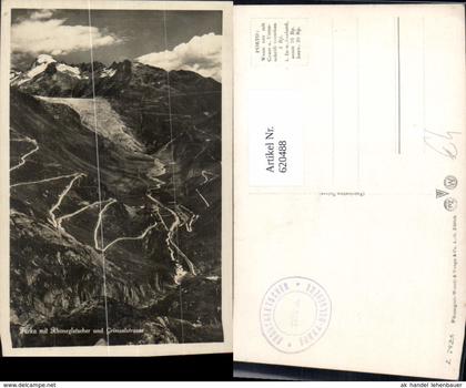 620488,Furka m. Rhonegletscher u. Grimselstrasse Obergoms Oberwald