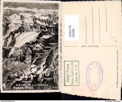 620680,Lagekarte Grimsel u. Furka Furkapass Gletsch Obergoms