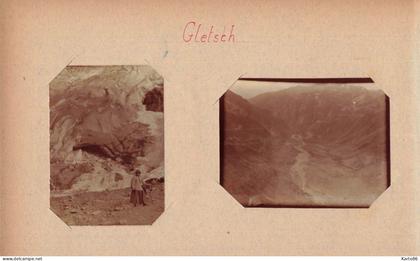 gletsch , obergoms , valais , suisse schweiz * 2 clichés anciens circa 1910
