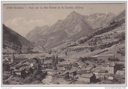 VS ORSIERES 1913-VIII-9 Orsières Vue sur le Val Ferret Phototypie NE