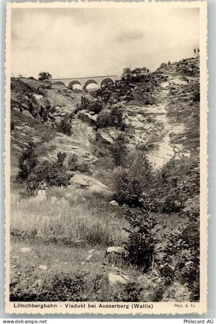 3938 Ausserberg Foto AK Lötschbergbahn Viadukt - 39694095