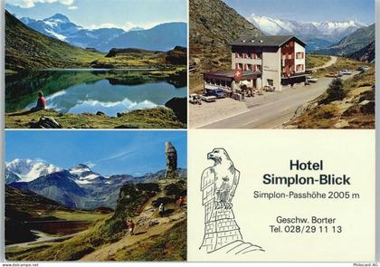 Hotel Simplon Blick Simplon Passhöhe AK Berghütten - 10049278