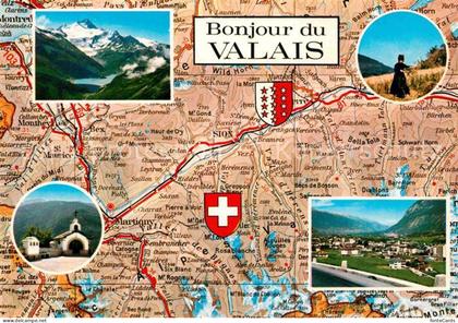 Leuk VS Le Valais Pays des vacances Landkarte Wallis