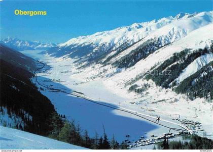 Obergoms Panorama Blick vom Hungerberg ob Oberwald Langlauf Wintersport