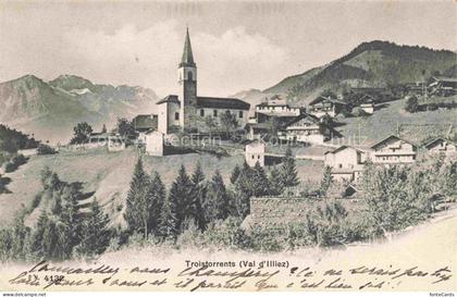 Troistorrents Monthey VS Panorama mit Kirche