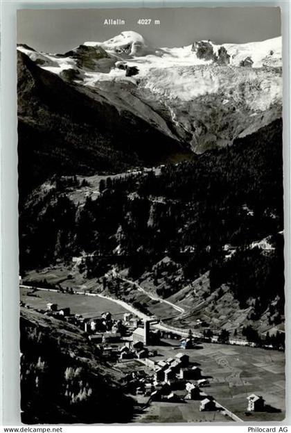 3910 Saas-Grund 1959 - Allalinhorn und Fee Gletscher - 10390994