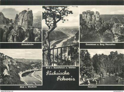 Postcard Saxon Switzerland Mountains (Sächsische Schweiz)