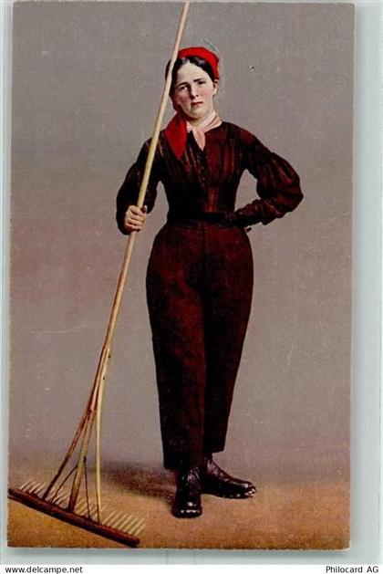 1873 Val-dIlliez - Walliser Bauernfrau mit Rechen - 10445998