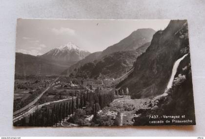 Cpsm 1953, Vernayaz et cascade de Pissevache, Suisse