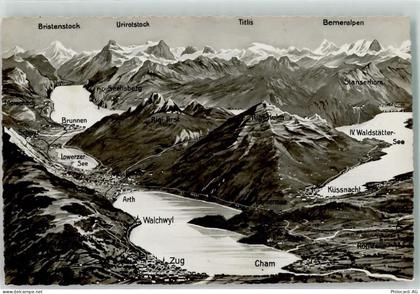 6330 Cham - Vierwaldstättersee Vogelschau Zugersee - 39497860