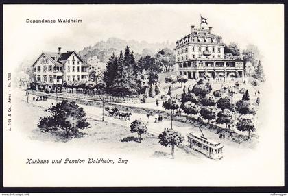um 1910 ungelaufene AK, Kurhaus Waldheim bei Zug.