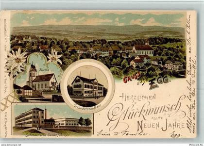 8132 Egg bei Zürich 1904 BOAKC Seidenfabrik Schröder Schulhaus Lithograp... - 13700489