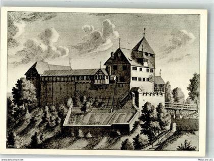 8627 Grüningen 1938 Foto AK Schloss Grüningen nach sign. Strickler, G. 9... - 38217278