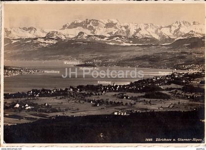 Zurichsee u. Glarner-Alpen - Kilchberg - Herrliberg - Wadenswil - Thalwil - 1446 - Switzerland - old postcard - used