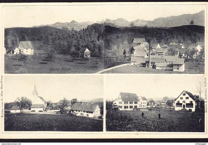 1916 AK von Hirzel aus Unterägeri über Zug nach Hirzel. leicht fleckig