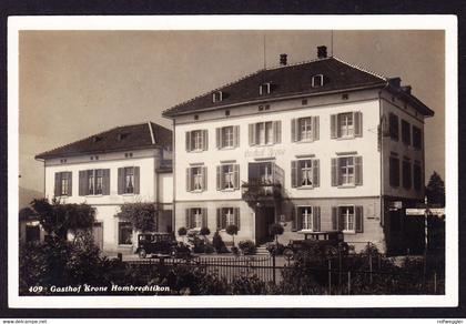 1935 Gasthof Krone mit Autos, gestempelte AK Hombrechtikon