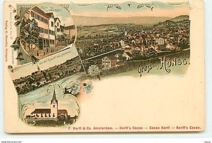 Suisse - Gruss aus HONGG - Haus von Jakob Müller, Kirche ...