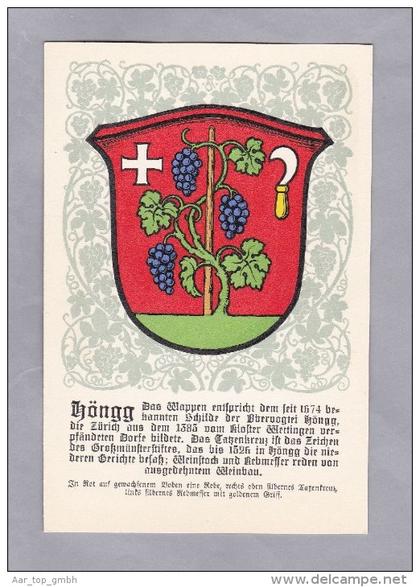 ZH HÖNGG Zürcher Gemeindewappen ungebraucht