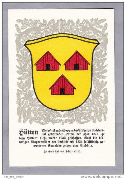 ZH HÜTTEN  Zürcher Gemeindewappen ungebraucht