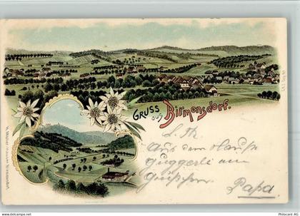 8903 Birmensdorf ZH 1899 BOAKC Eisenbahn Lithographie - 13700477