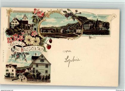 8915 Hausen am Albis 1899 BOAKC Seidenfabril Lithographie - 13700461