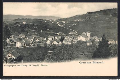 AK Bäretswil, Teilansicht mit Strassenpartie