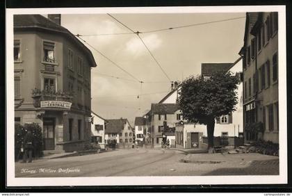 AK Höngg, mittlere Dorfpartie mit Cafe-Restaurant Central