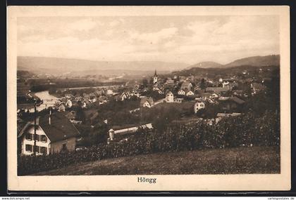 AK Höngg, Teilansicht mit Bergen