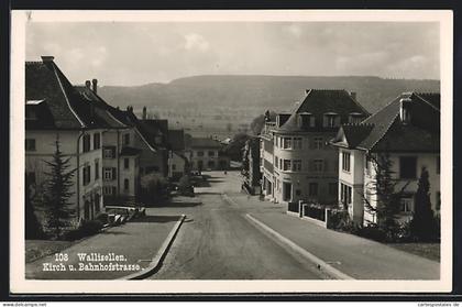 AK Wallisellen, Kirch- und Bahnhofstrasse mit Zürcher Kantonalbank