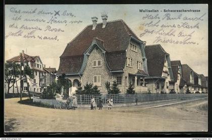 AK Wallisellen, Schwarzackerstrasse mit Wohnhäusern