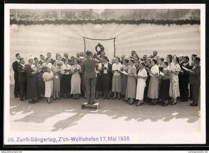 AK Z`ch-Wollishofen, 86. Zunft-Sängertag 1936, Chor mit Dirigent