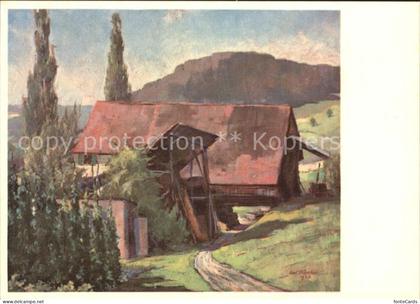 Birmensdorf Gehoeft Weisser Brunnen Kuenstlerkarte Carl Zuercher