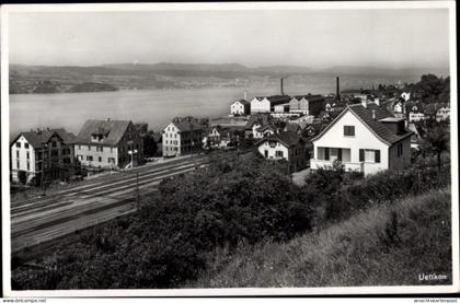 CPA Uetikon am See Kanton Zürich, Gesamtansicht, Bahnschienen