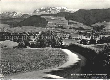 Hirzel Horgen Panorama Blick vom Hirzel gegen Glaernischgruppe