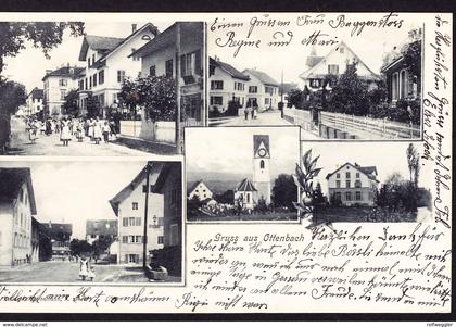 1905 gelaufene Karte aus Ottenbach. 5bildig