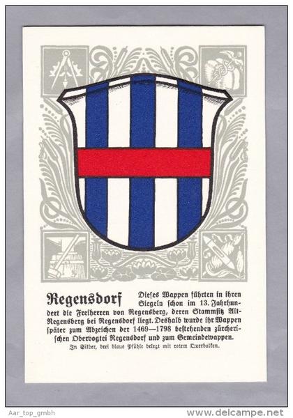 ZH REGENSDORF Zürcher Gemeindewappen ungebraucht