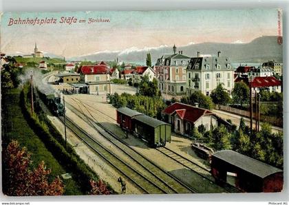 8712 Stäfa 1907 - Bahnhofsplatz Eisenbahn - 13647441