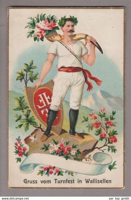 AK CH ZH Wallisellen 1911-06-12 Turnfest Prägelitho