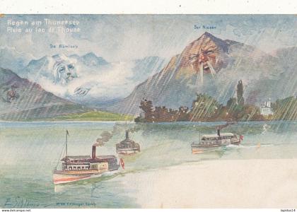 B C  906   C P A    ZURICH - PLUIE AU LAC DE THOUNE