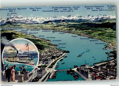 Zürichsee 1914 - Vogelschau DS Helvetia - 39407812