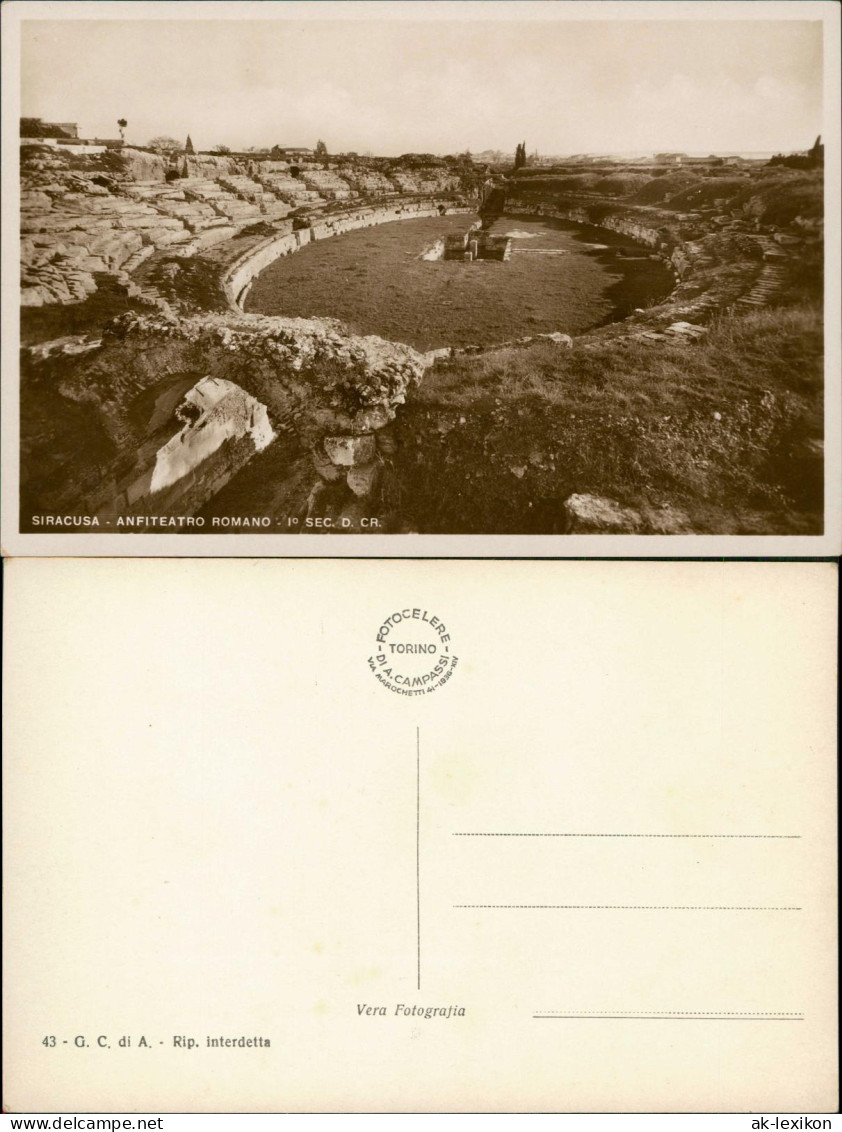 Syrakus (Syracusa) Siracusa (Sarausa) SIRACUSA ANFITEATRO ROMANO 1930