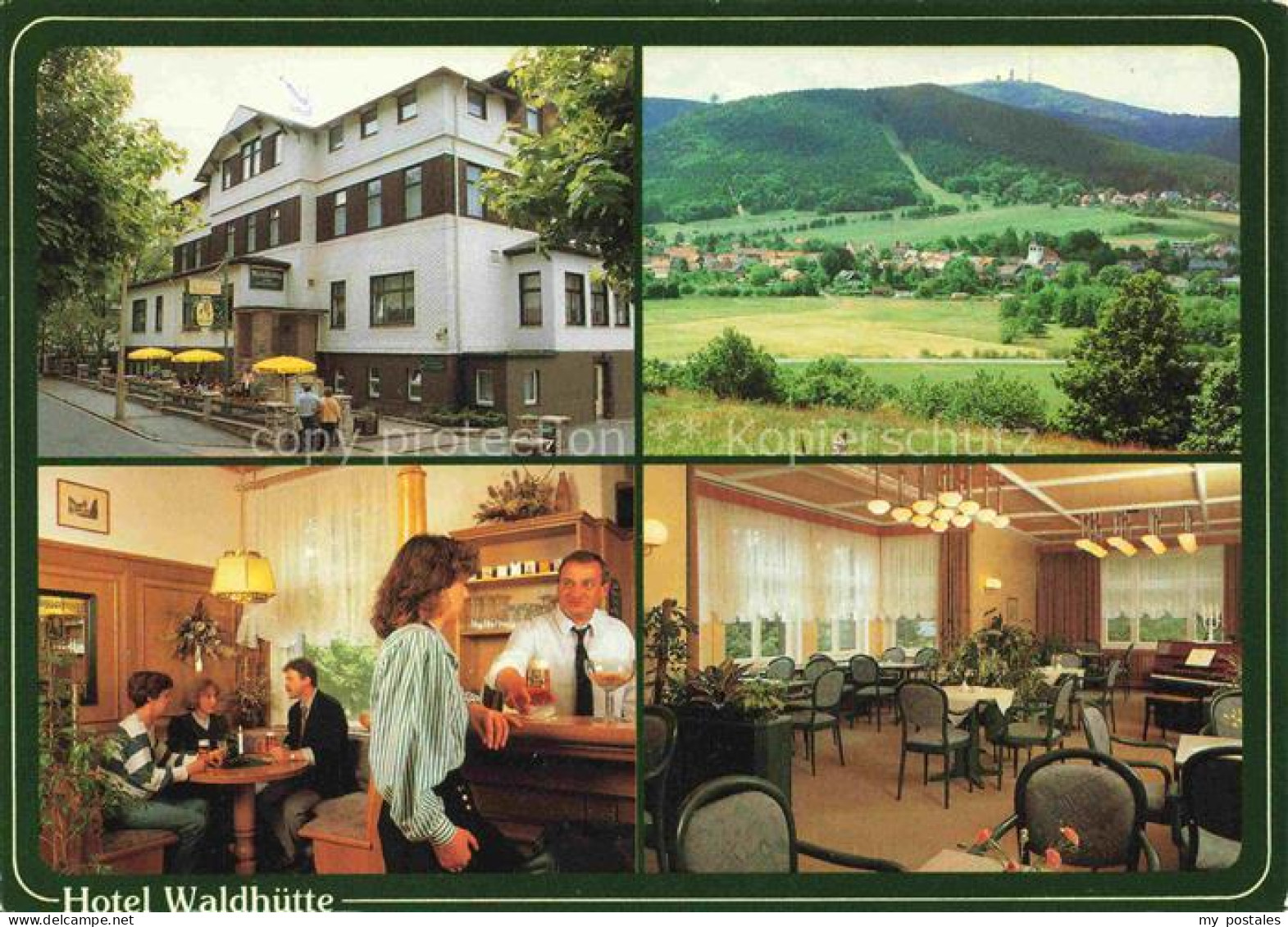 Tabarz Bad Tabarz Hotel Waldhuette Gastraum Bar Landschaftspanorama