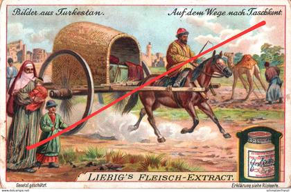 Litho Sammelbild Serienbild Turkestan Usbekistan Auf dem Weg a Taschkent Тошкент Prof Liebig s Fleisch Extract Extrakt