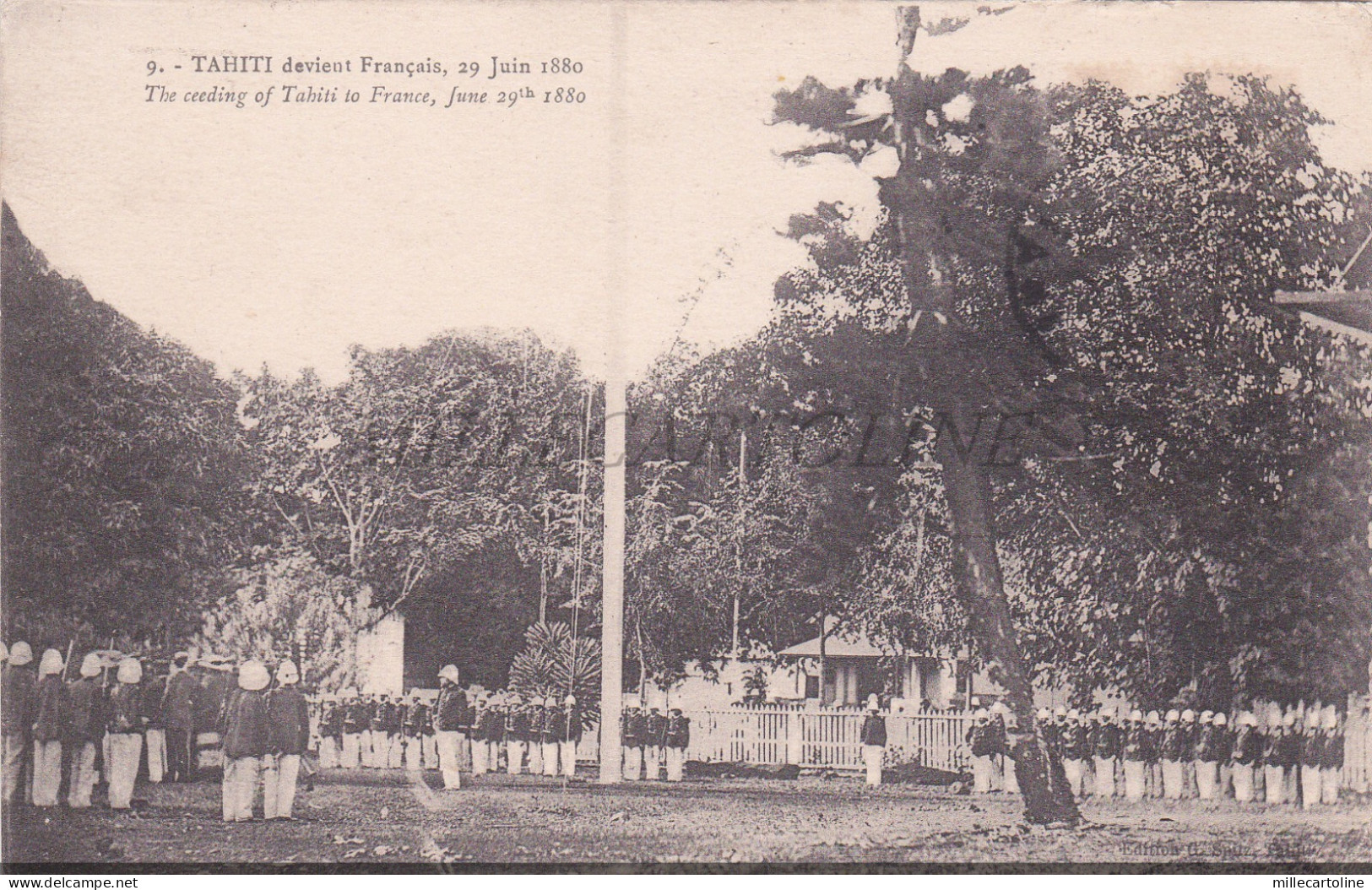 TAHITI - The ceeding to France, June 29th 1880, Postcard