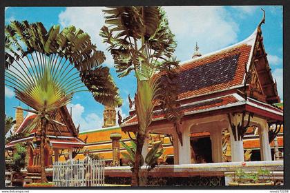 Thailand Inside the grounds of Wat Phra Keo postcard used 1975
