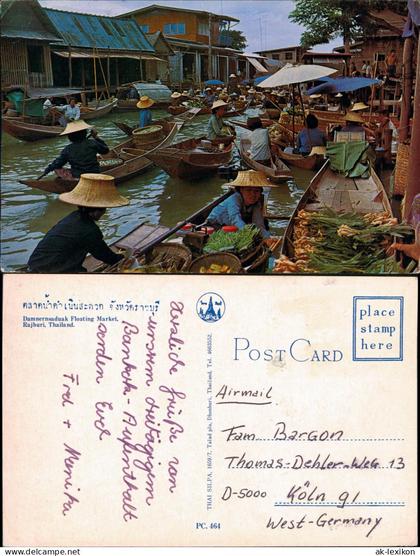 .Thailand ประเทศไทย Damnernsaduak Floating Market, Rajburi, Thailand. 1973