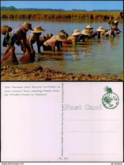 .Thailand ประเทศไทย Thai - Farmer catching Fishes from the Flooded TYPEN 1973