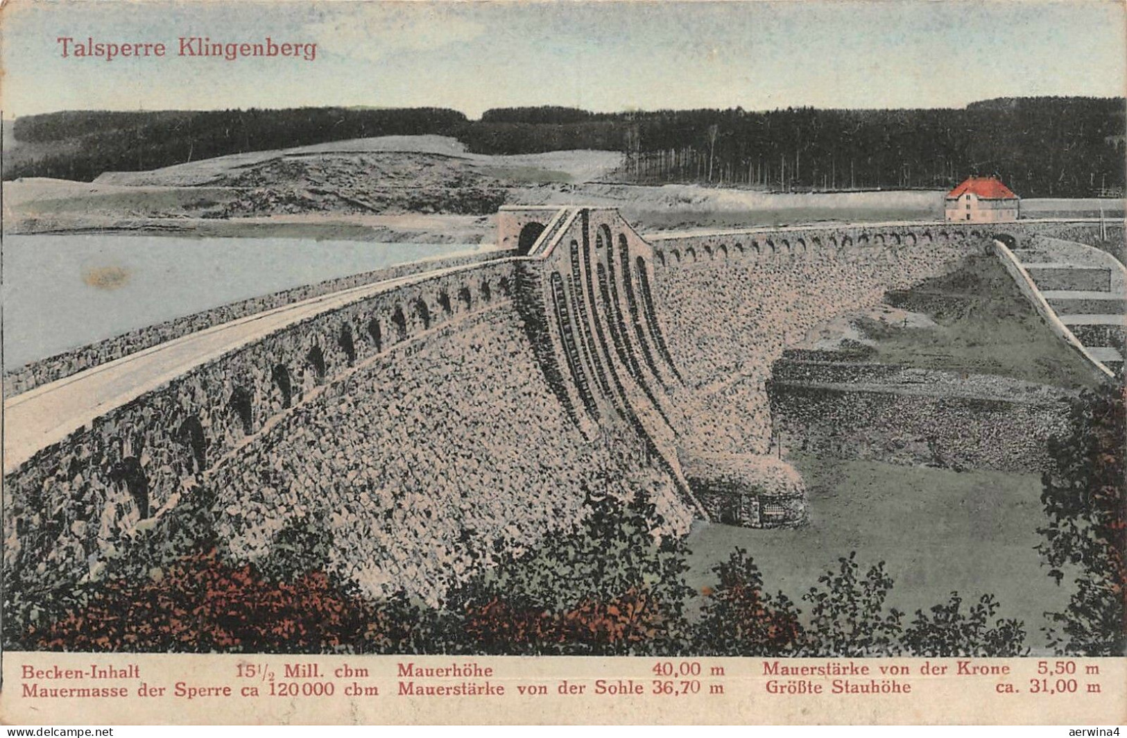 Talsperre Klingenberg Sachsen Postkarte AK